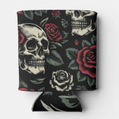 Skulls & Rote Rosen Gothic Floral Dosenkühler (Rückseite)