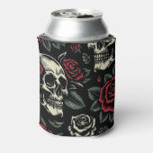 Skulls & Rote Rosen Gothic Floral Dosenkühler (Kanne Rückseite)