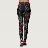 Skulls & Rote Rosen Gothic Floral Leggings (Rückseite)