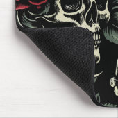 Skulls & Rote Rosen Gothic Floral Mousepad (Ecke)