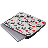 Skulls & Rotes Herz Halloween Muster Laptopschutzhülle (Vorne Knopf)