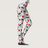 Skulls & Rotes Herz Halloween Muster Leggings (Rechts)