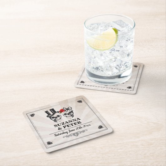 Skulls Rustikale Rose Untersetzer Hochzeitskulptur (Vor Ort)