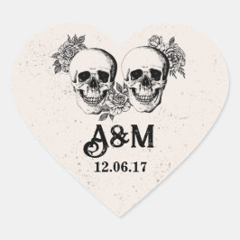 Skulls Rustikale Vintag Scroll Rose Aufkleber Etik