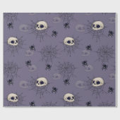 Skulls Spiders Spiderlips Blue Halloween Geschenkpapier (Flach)