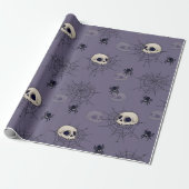 Skulls Spiders Spiderlips Blue Halloween Geschenkpapier (Ungerollt)