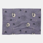 Skulls Spiders Spiderlips Blue Halloween Geschirrtuch (Horizontal)