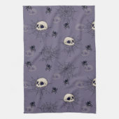 Skulls Spiders Spiderlips Blue Halloween Geschirrtuch (Vertikal)