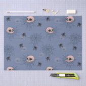 Skulls Spiders Spiderlips Blue Halloween Seidenpapier (Handwerk)