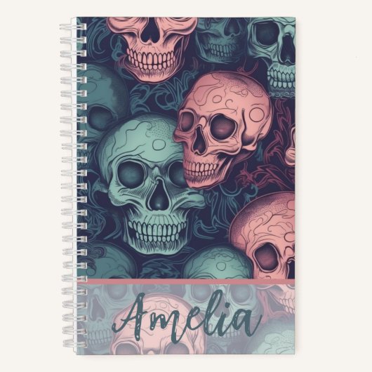 Skulls Spiral Notebook Notizblock (Vorderseite)