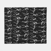 Skulls tanzen schwarz fleecedecke (Vorderseite (Horizontal))