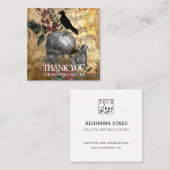 Skulls und Crow Dankeschön-Logo Quadratische Visitenkarte (Vorne/Hinten)