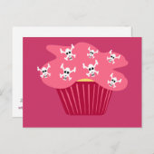Skulls und Cupcake Postkarte (Vorne/Hinten)