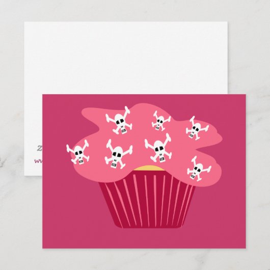 Skulls und Cupcake Postkarte (Vorne/Hinten)