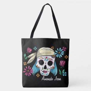 Skulls und Gitarren Blume Tasche