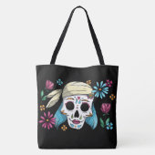 Skulls und Gitarren Blume Tasche (Rückseite)