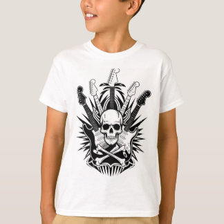 Skulls und Gitarrendesign T-Shirt
