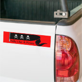 SKULLS UND KREUZELN ROTE SCHWARZE PIRATFLAGE AUTOAUFKLEBER (Auf Lkw)