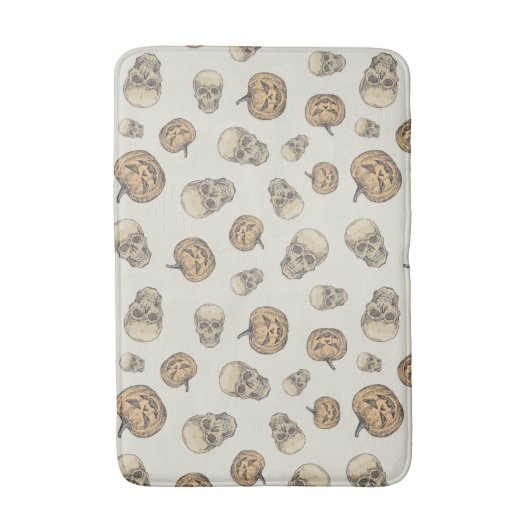 Skulls und Kürbis Halloween Muster Badematte (Vorderseite Vertikal)