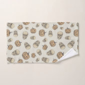 Skulls und Kürbis Halloween Muster Badhandtuch Set (Handtuch)