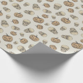 Skulls und Kürbis Halloween Muster Geschenkpapier (Ecke)