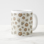 Skulls und Kürbis Halloween Muster Jumbo-Tasse (Vorderseite Rechts)