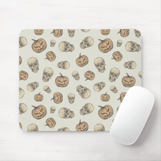Skulls und Kürbis Halloween Muster Mousepad (Mit Mouse)