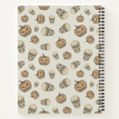 Skulls und Kürbis Halloween Muster Notizblock (Rückseite)
