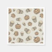 Skulls und Kürbis Halloween Muster Serviette (Vorderseite)