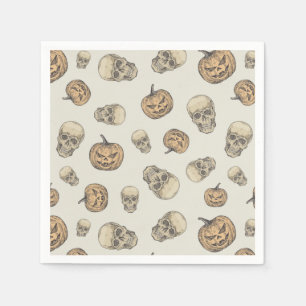 Skulls und Kürbis Halloween Muster Serviette