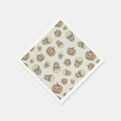 Skulls und Kürbis Halloween Muster Serviette (Ecke)