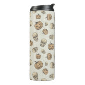 Skulls und Kürbis Halloween Muster Thermosbecher (Nach links gedreht)