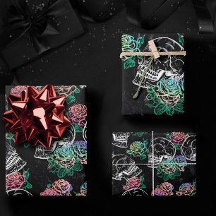 Skulls und Ombre Rose Gothic Glam Pastel Grunge Geschenkpapier Set