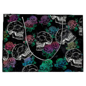 Skulls und Ombre Rose | Gothic Glam Pastel Grunge Große Geschenktüte (Rückseite)