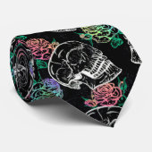 Skulls und Ombre Rose | Gothic Glam Pastel Grunge Krawatte (Gerollt)