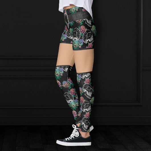Skulls und Ombre Rose | Gothic Glam Pastel Grunge Leggings