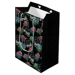 Skulls und Ombre Rose   Gothic Glam Pastel Grunge Mittlere Geschenktüte