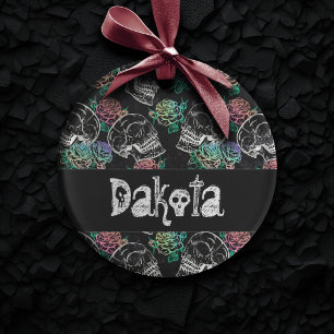 Skulls und Ombre Rose   Gothic Glam Pastel Grunge Ornament