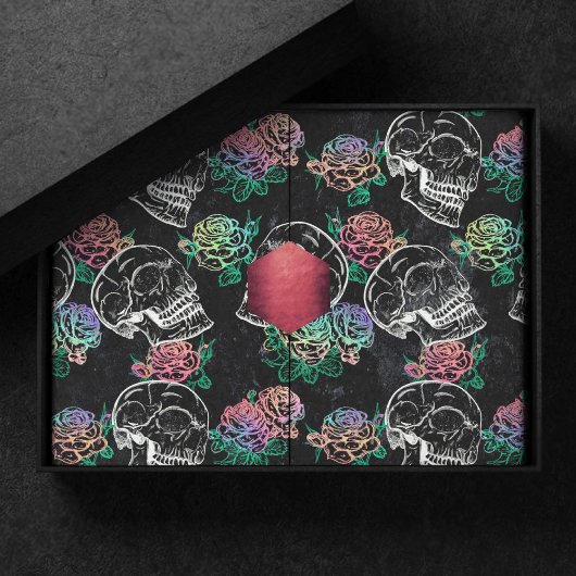 Skulls und Ombre Rose | Gothic Glam Pastel Grunge Seidenpapier