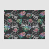 Skulls und Ombre Rose | Gothic Glam Pastel Grunge Seidenpapier (Vorderseite)