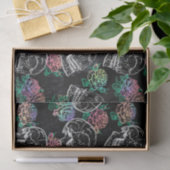 Skulls und Ombre Rose | Gothic Glam Pastel Grunge Seidenpapier (Geschenk)
