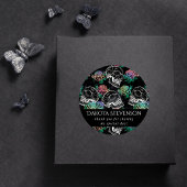 Skulls und Ombre Rose | Gothic Glam Vielen Dank Runder Aufkleber
