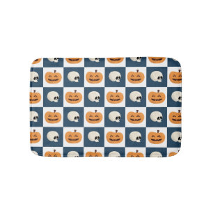 Skulls und Pumpkins Karos Badematte