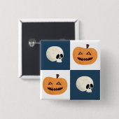 Skulls und Pumpkins Karos Button (Vorne & Hinten)