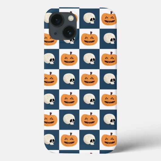 Skulls und Pumpkins Karos Case-Mate iPhone Hülle (Rückseite)