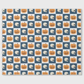 Skulls und Pumpkins Karos Geschenkpapier (Flach)