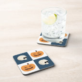 Skulls und Pumpkins Karos Getränkeuntersetzer (Rechte Seite)