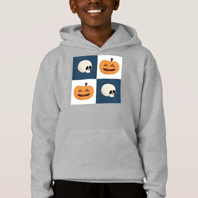 Skulls und Pumpkins Karos Hoodie (Vorderseite)
