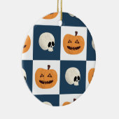 Skulls und Pumpkins Karos Keramik Ornament (Rechts)