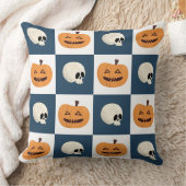 Skulls und Pumpkins Karos Kissen (Decke)